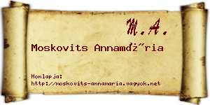 Moskovits Annamária névjegykártya